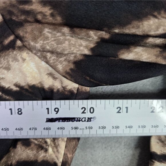 Womens Susan Graver Brown Animal Print Blazer Jacket Belted Polyester Spandex S - Picture 5 of 7